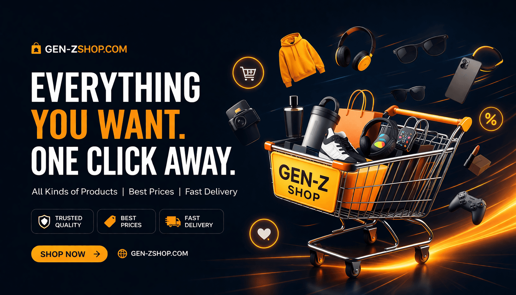 modern e commerce shop with neon accents