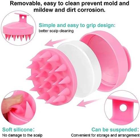 Scalp Massager 3 Pack Hair Scrubber for Exfoliation, Soft Silicone Brush for Hair Growth and Dandruff Removal - Image 3