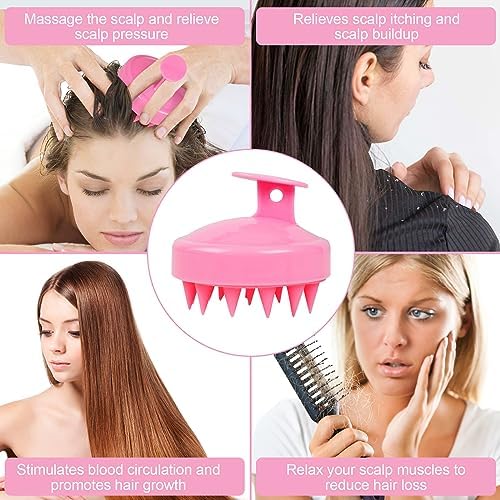 Scalp Massager 3 Pack Hair Scrubber for Exfoliation, Soft Silicone Brush for Hair Growth and Dandruff Removal - Image 2