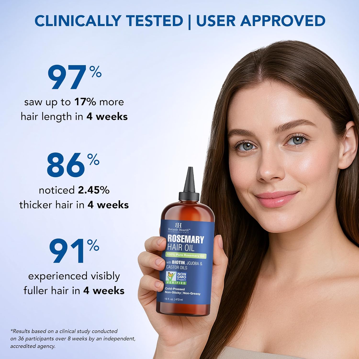 Botanic Hearth Hair Oil for Hair Growth | Rosemary Oil for Hair Growth with Biotin, Castor & Jojoba | Hair Relaxers & Dry Scalp Treatment | All Hair Types | 16 Fl Oz - Image 2