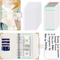 A6 cash budget binder with zipper envelopes for cash stuffing and budgeting